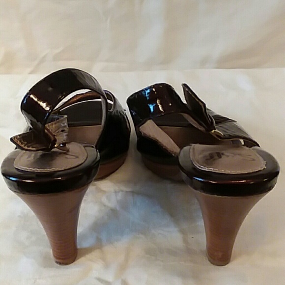 Sofft brown peep toe sling back platform h… - Picture 3 of 7